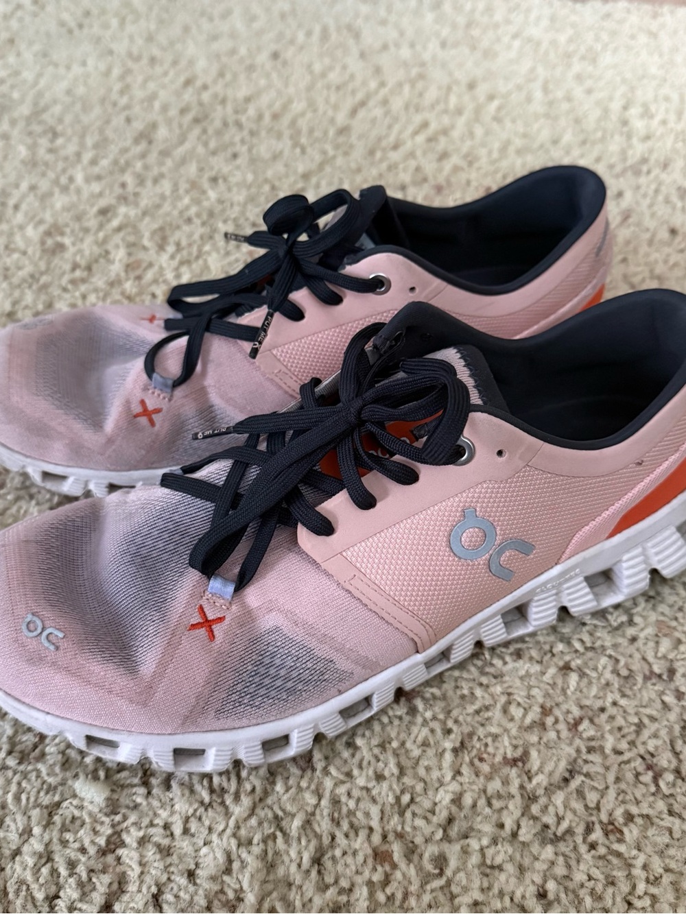 On Running Pink and Black Women's Athletic Sneakers